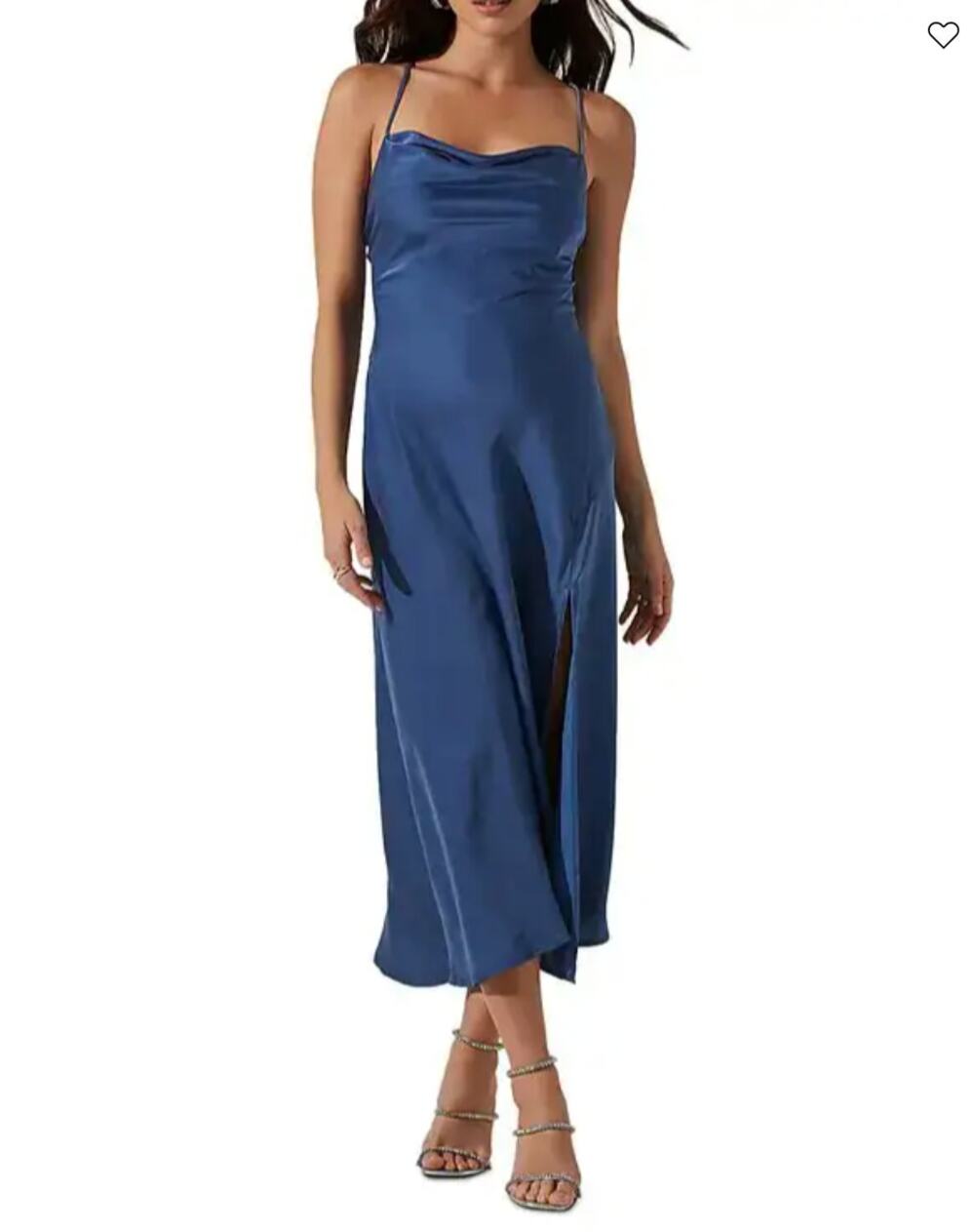 NWT ASTR The Label Gaia Dress in Indigo Blue. Size Large